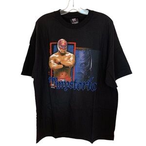 Vintage WWE 2002 Rey Mysterio 619 Wrestling T Shirt Men Size XL Black Y2K 00s